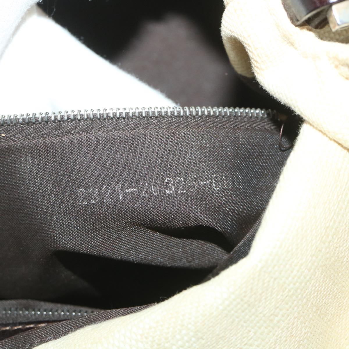 FENDI Zucca Canvas Mamma Baguette Shoulder Bag Beige Auth 57043