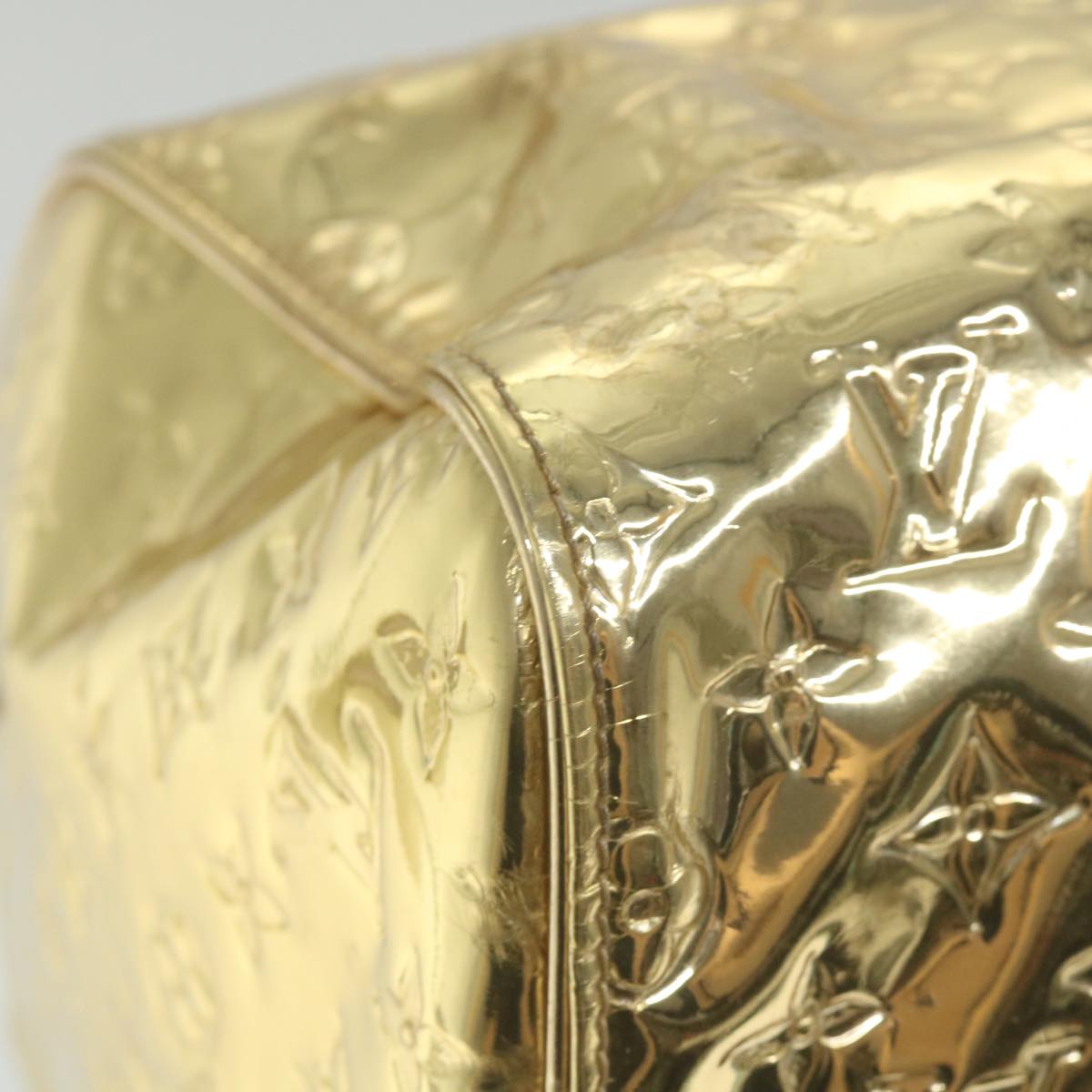 LOUIS VUITTON Monogram Miroir Keepall 55 Boston Bag Gold LV Auth 57842SM