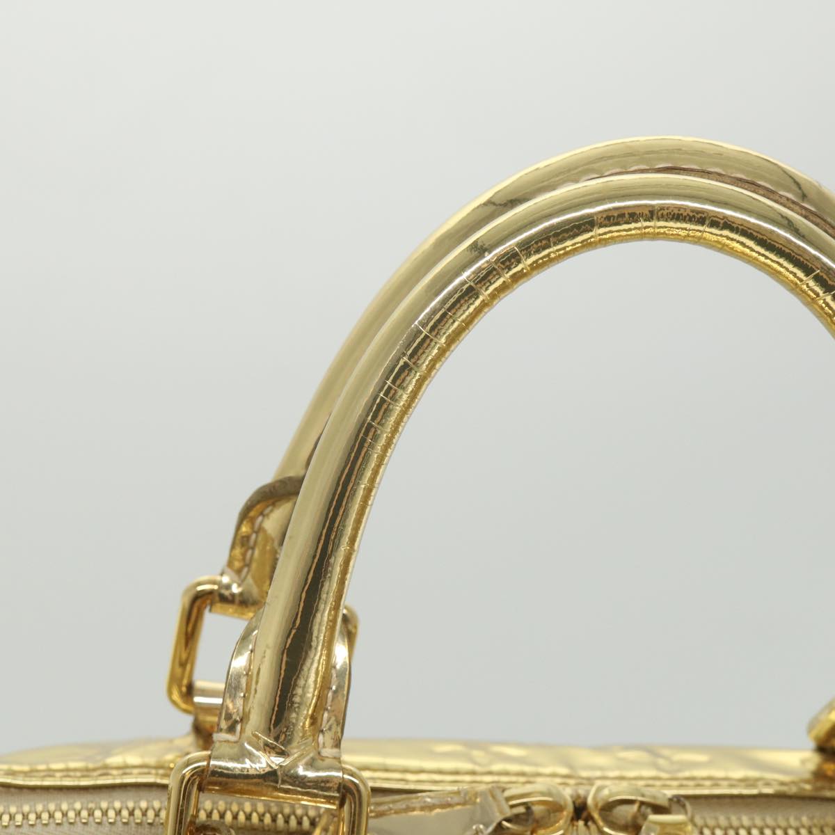 LOUIS VUITTON Monogram Miroir Keepall 55 Boston Bag Gold LV Auth 57842SM