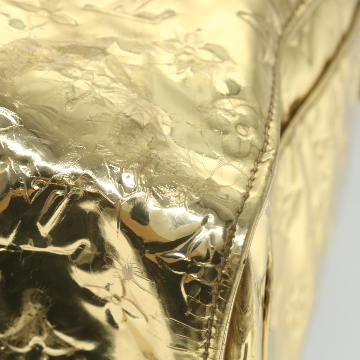 LOUIS VUITTON Monogram Miroir Keepall 55 Boston Bag Gold LV Auth 57842SM