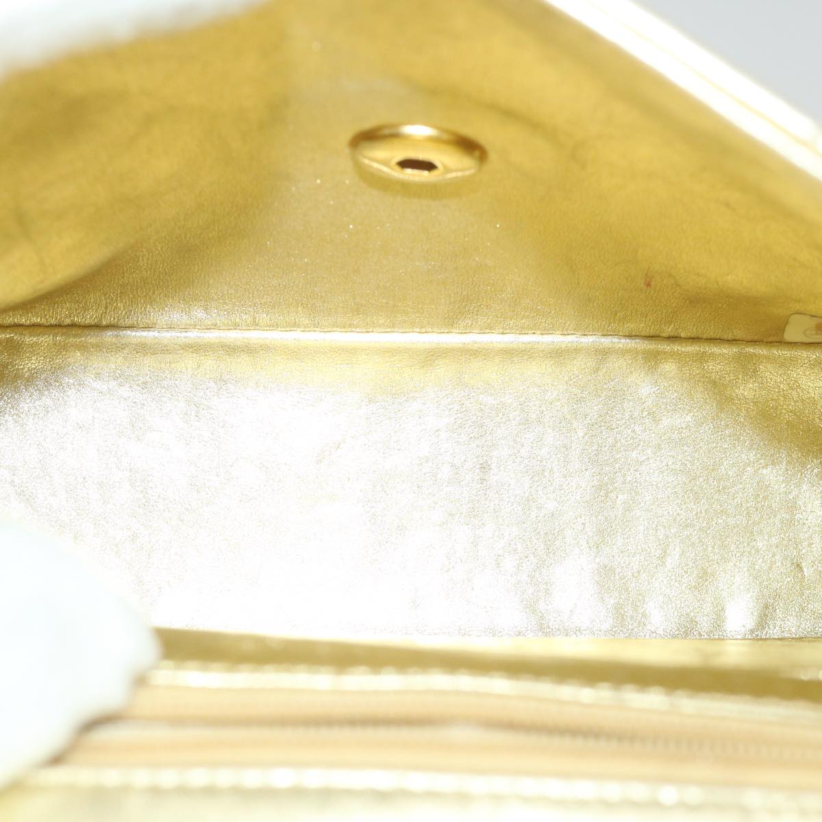 CHANEL Matelasse 17 Chain Shoulder Bag Lamb Skin Gold CC Auth 58346SAV