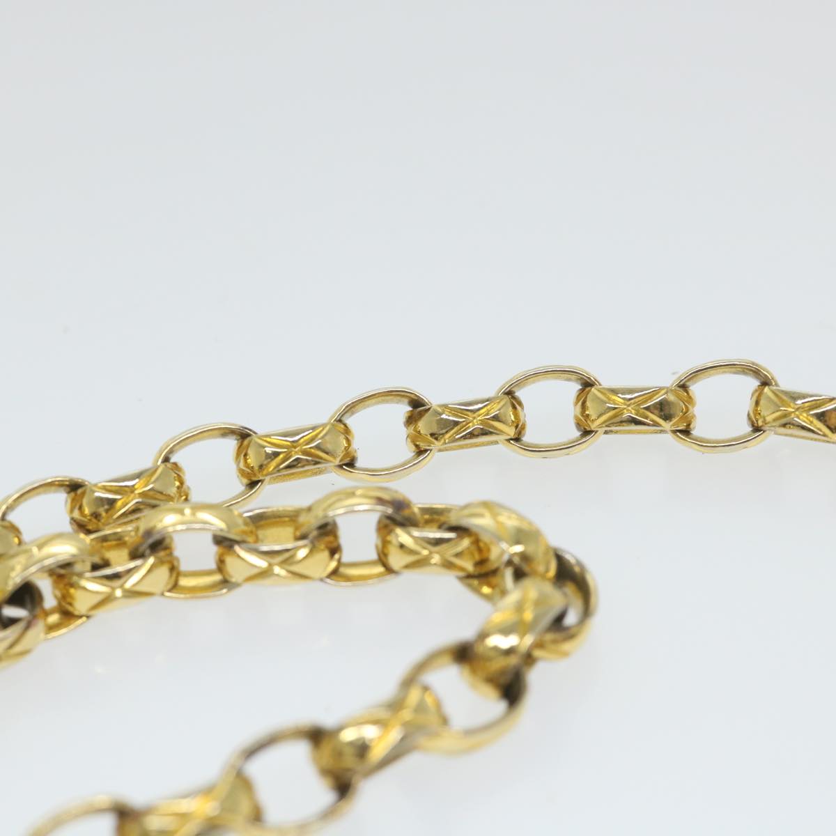 CHANEL Matelasse 17 Chain Shoulder Bag Lamb Skin Gold CC Auth 58346SAV