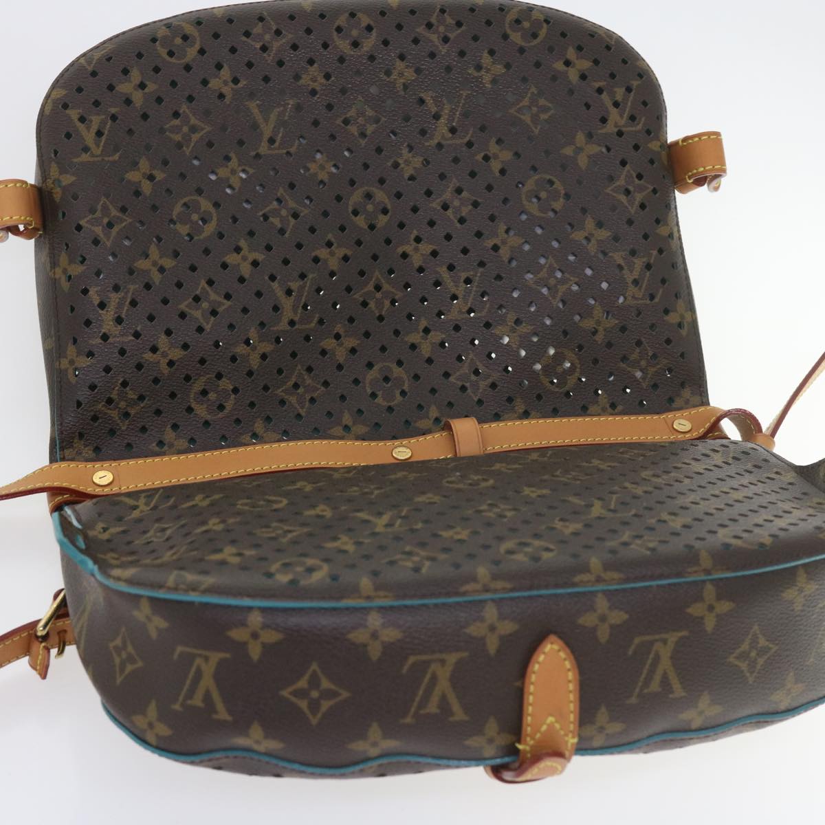 LOUIS VUITTON Monogram Perfo Saumur 30 Shoulder Bag M93998 LV Auth 59612SAV
