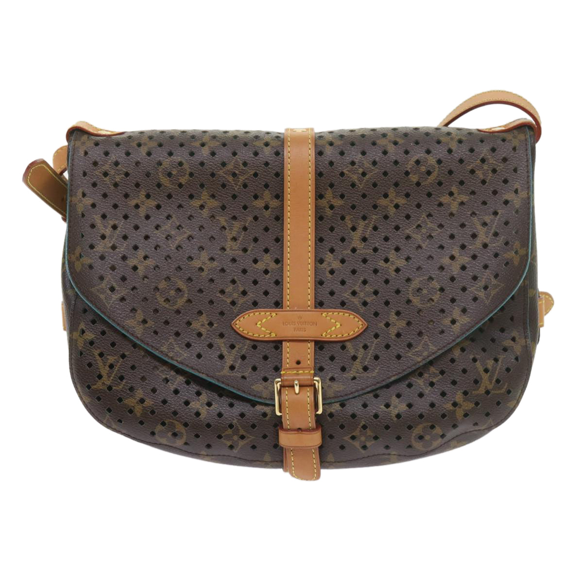 LOUIS VUITTON Monogram Perfo Saumur 30 Shoulder Bag M93998 LV Auth 59612SAV
