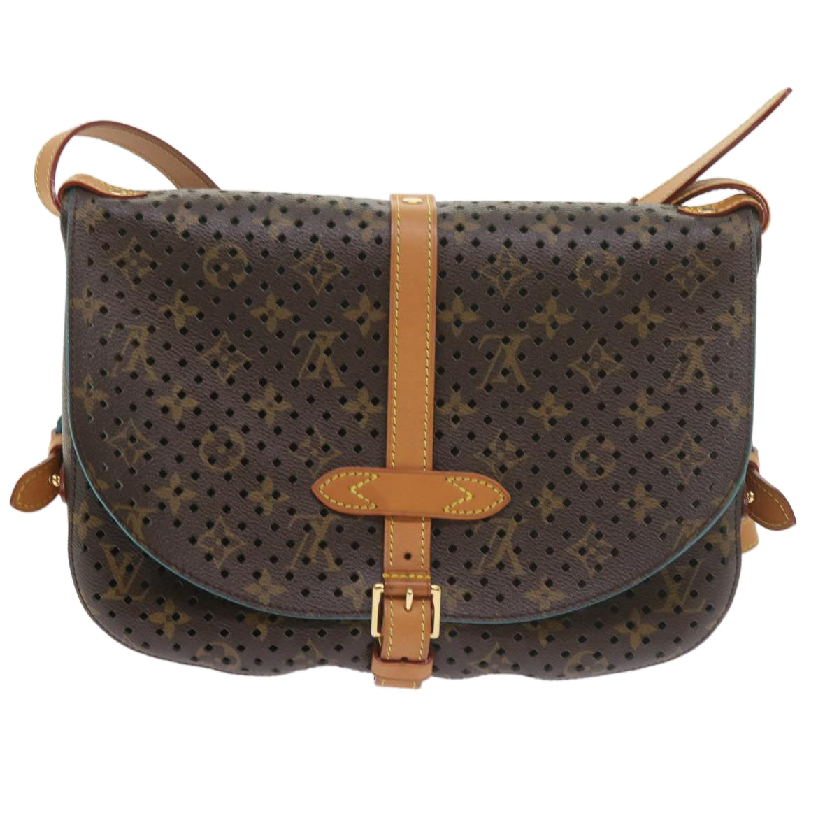 LOUIS VUITTON Monogram Perfo Saumur 30 Shoulder Bag M93998 LV Auth 59612SAV