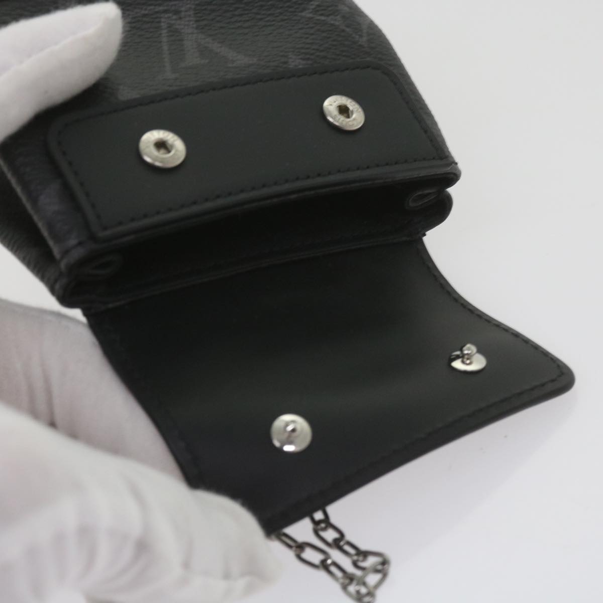 LOUIS VUITTON Monogram Eclipse Mini Steamer Pouch M00340 LV Auth 60001SM