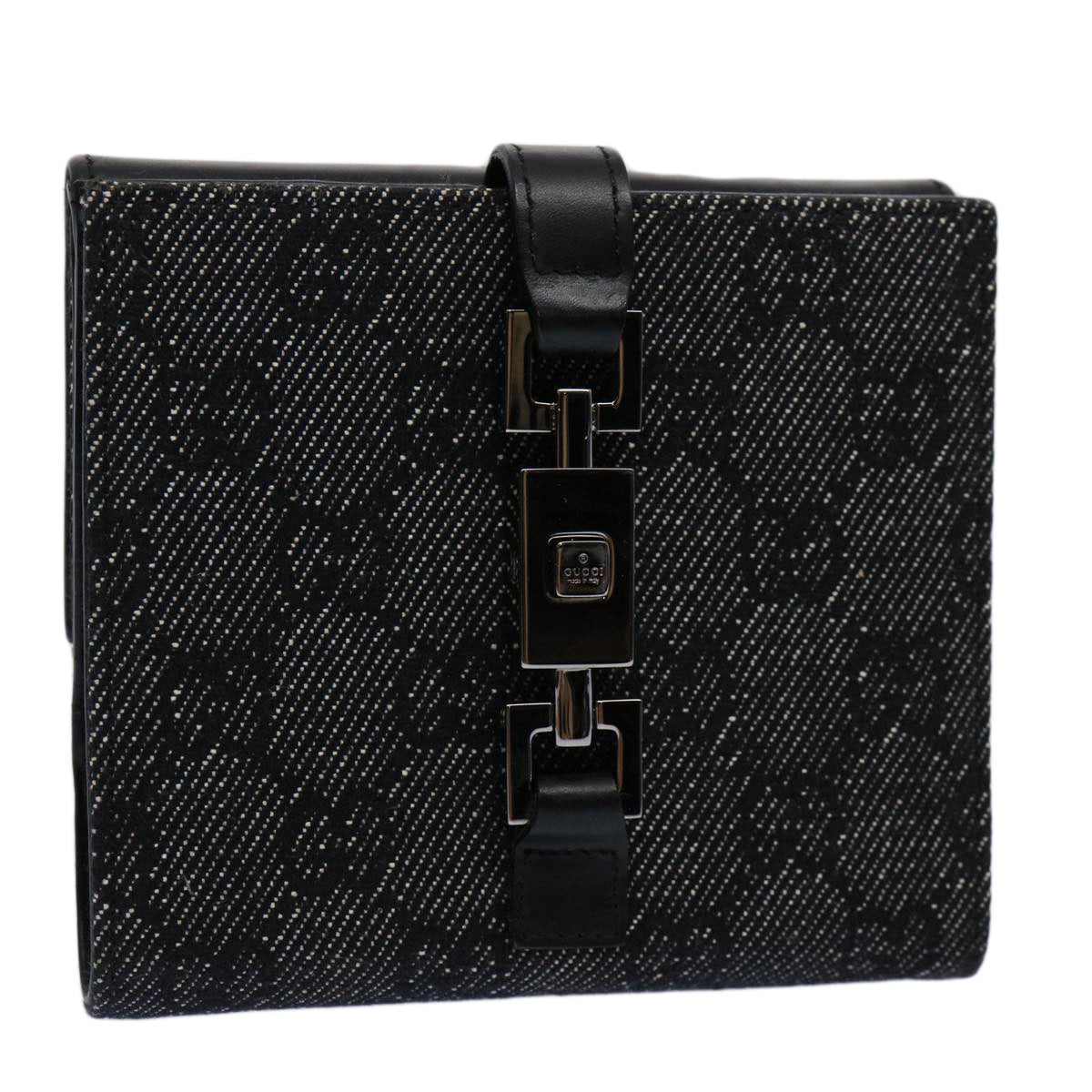 GUCCI GG Canvas Jackie Wallet Navy 05474 Auth 60080V