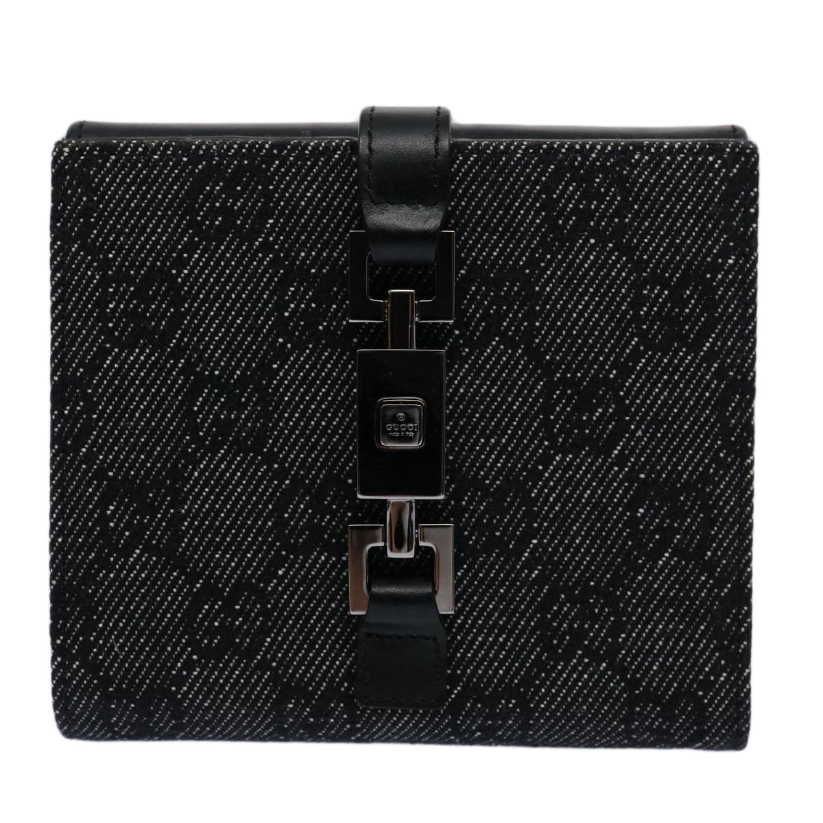 GUCCI GG Canvas Jackie Wallet Navy 05474 Auth 60080V