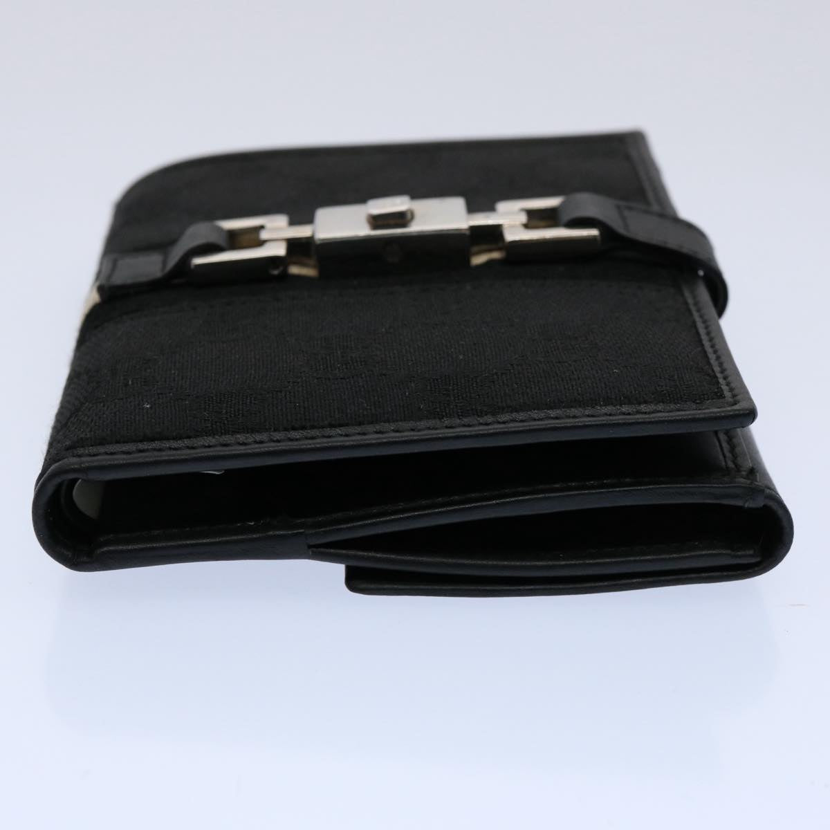 GUCCI GG Canvas Sherry Line Jackie Wallet Black White Auth 60081V