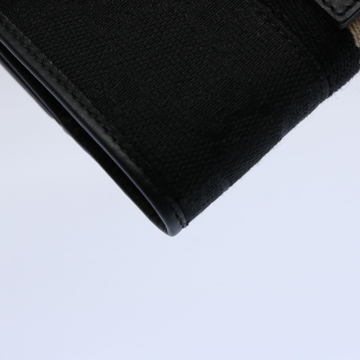 GUCCI GG Canvas Sherry Line Jackie Wallet Black White Auth 60081V