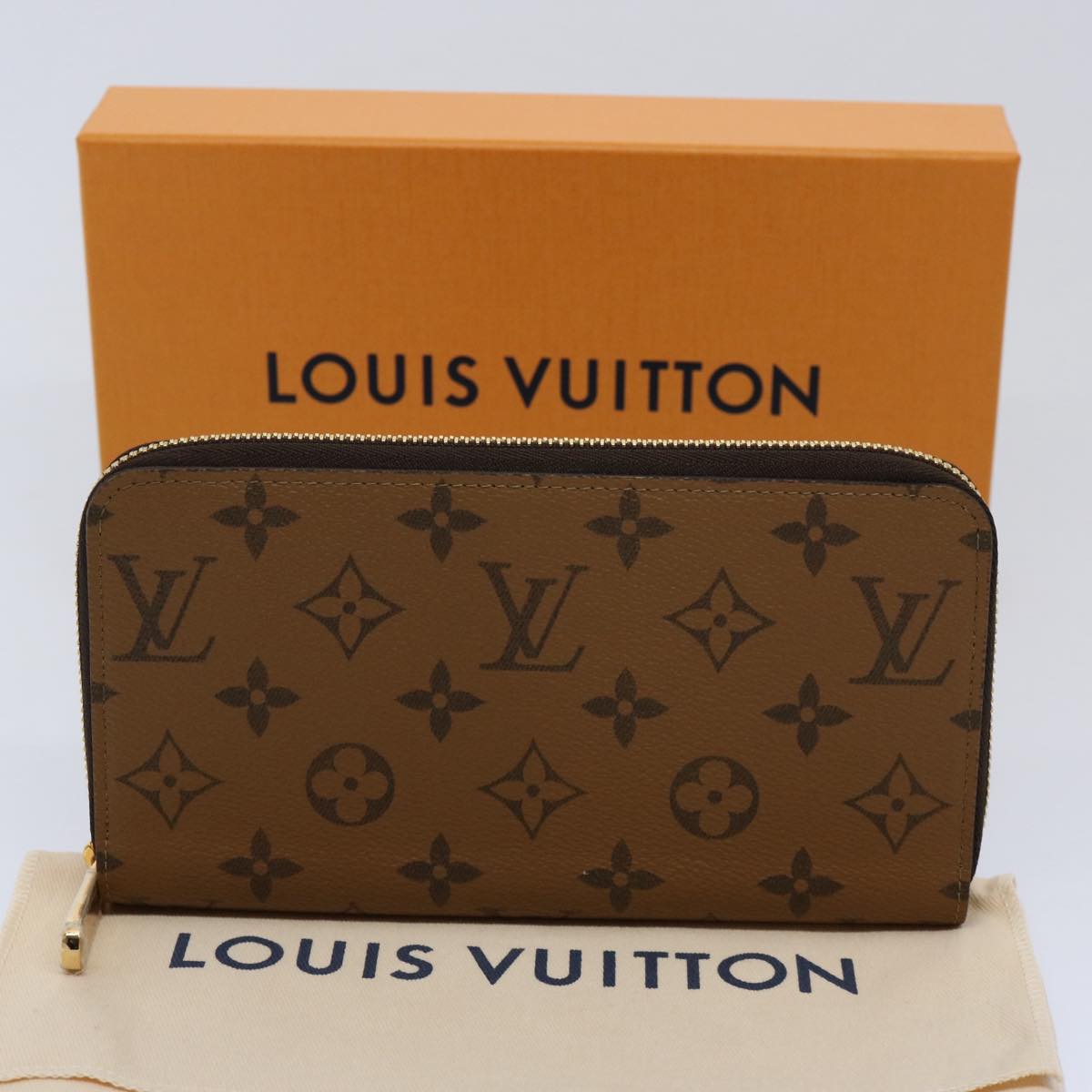 LOUIS VUITTON Monogram Reverse Zippy Wallet Long Wallet M82444 LV Auth 60083SM