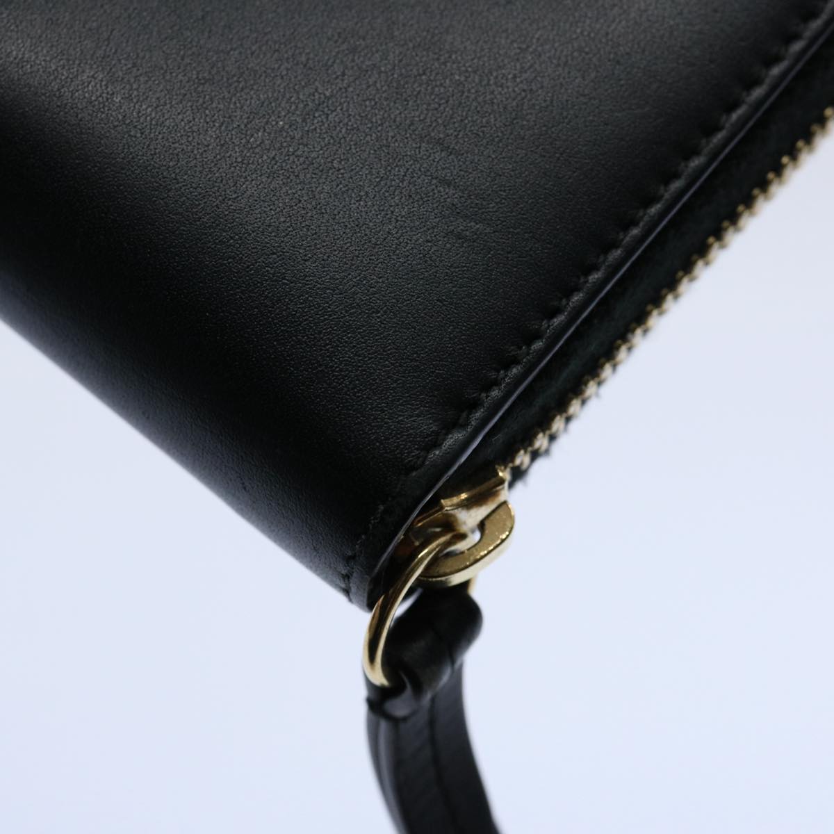 GUCCI Silvi Web Sherry Line Long Wallet Leather Black Red 476083 Auth 60085AV