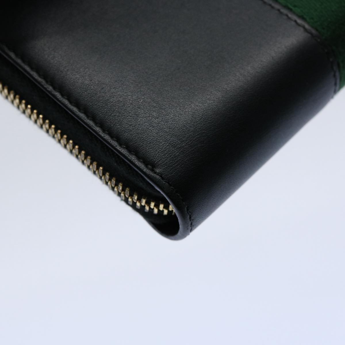 GUCCI Silvi Web Sherry Line Long Wallet Leather Black Red 476083 Auth 60085AV