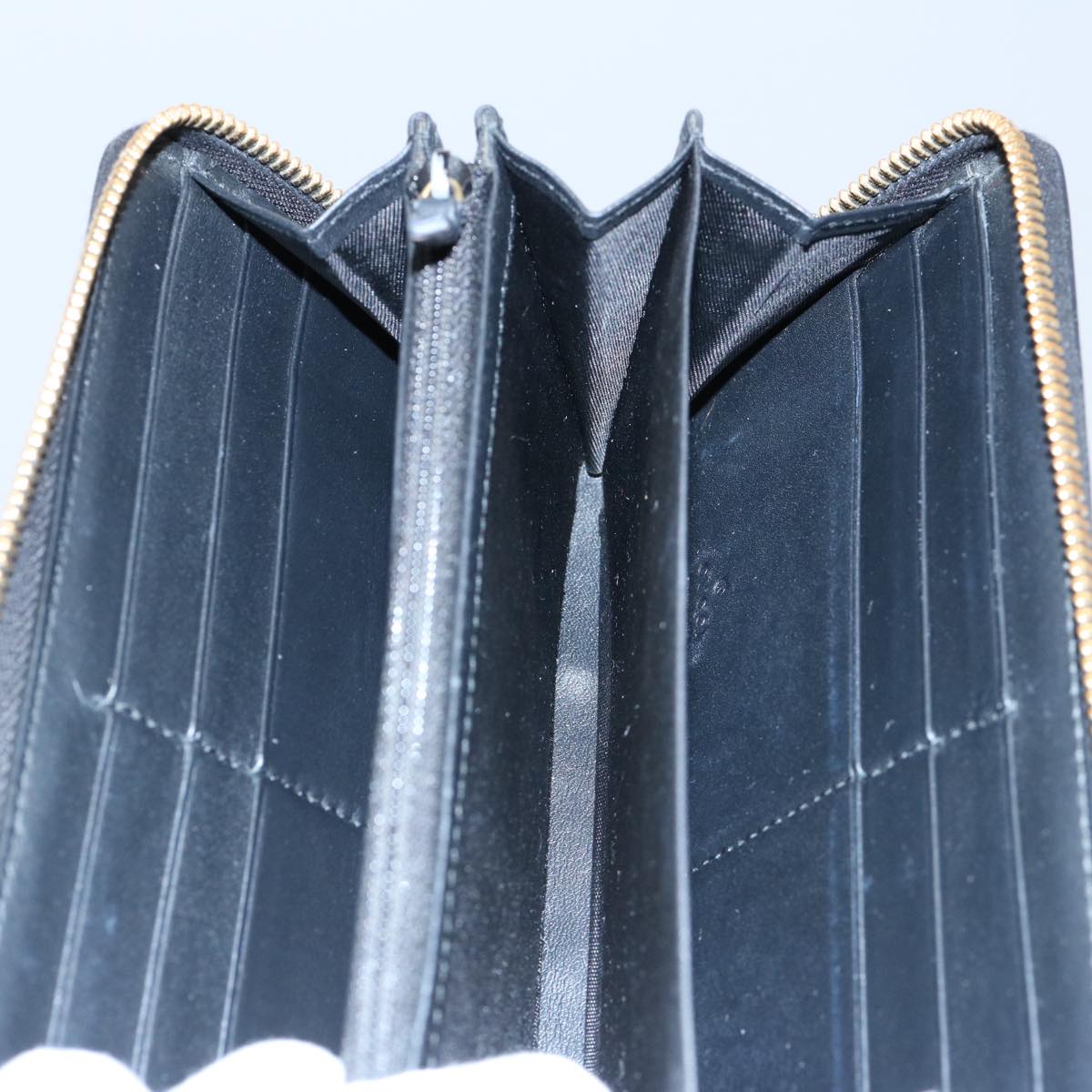 GUCCI Silvi Web Sherry Line Long Wallet Leather Black Red 476083 Auth 60085AV