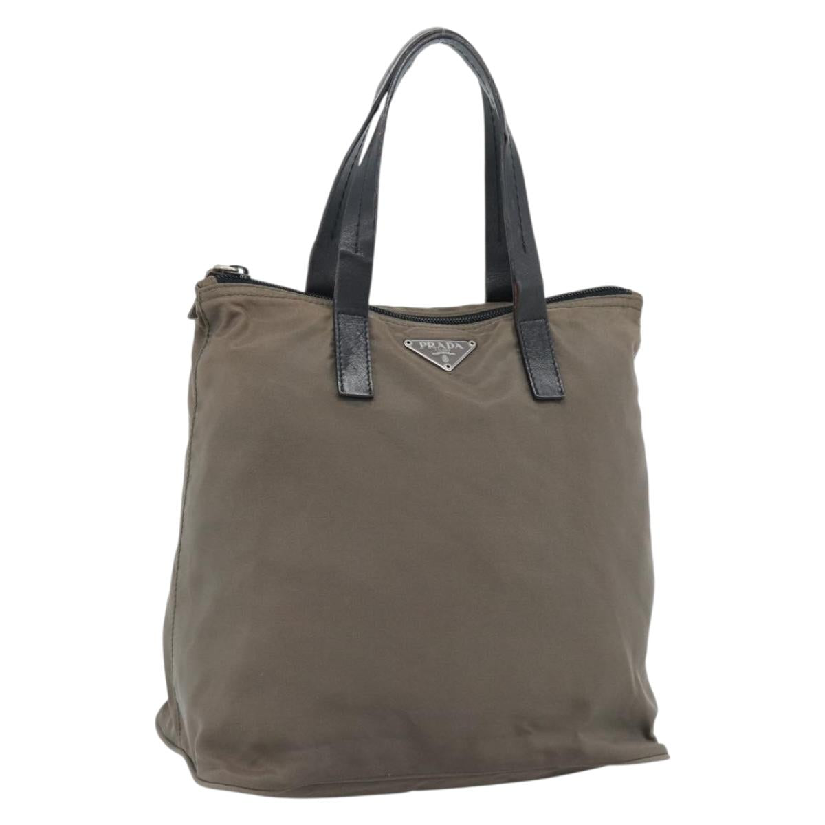 PRADA Hand Bag Nylon Brown Auth 60251