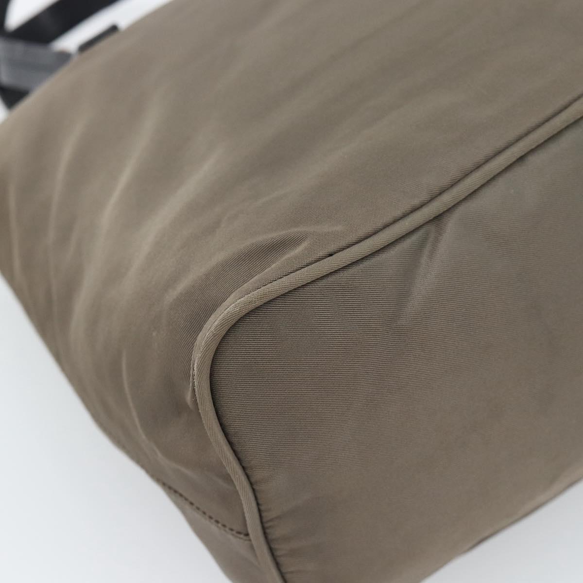 PRADA Hand Bag Nylon Brown Auth 60251
