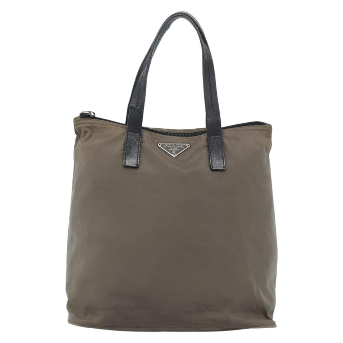 PRADA Hand Bag Nylon Brown Auth 60251
