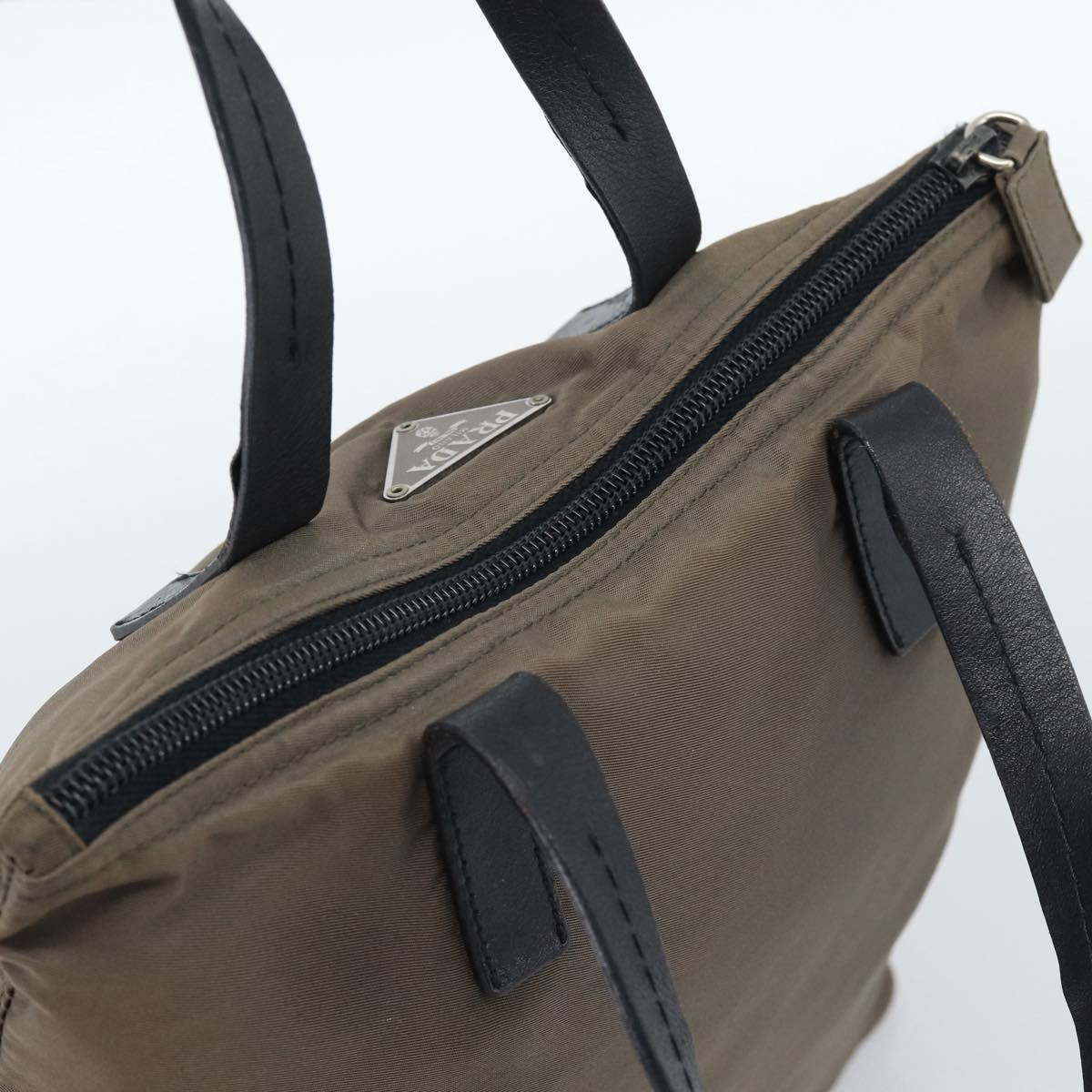 PRADA Hand Bag Nylon Brown Auth 60251