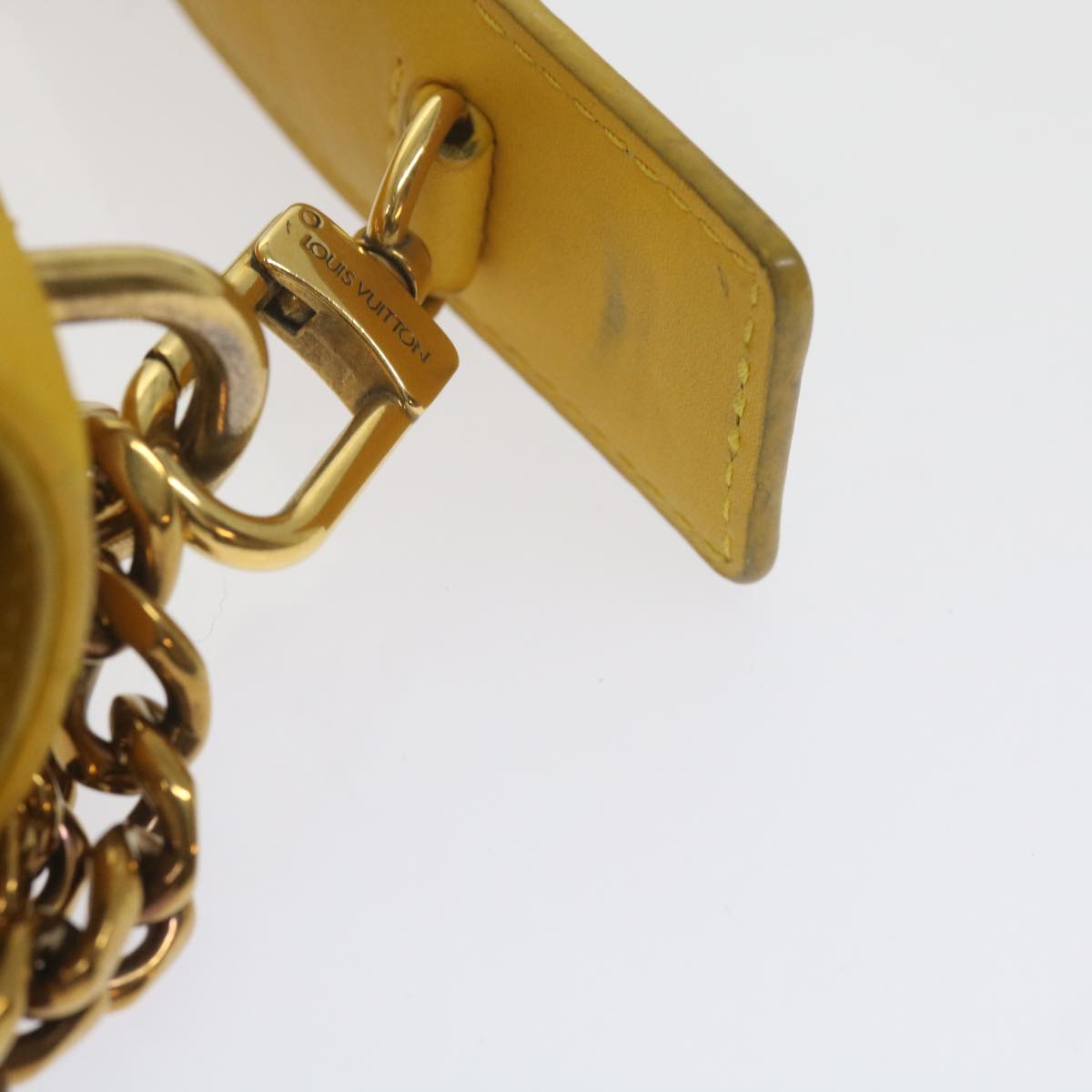 LOUIS VUITTON New Wave Chain Bag PM Shoulder Bag Leather Yellow LV Auth 60852SAV