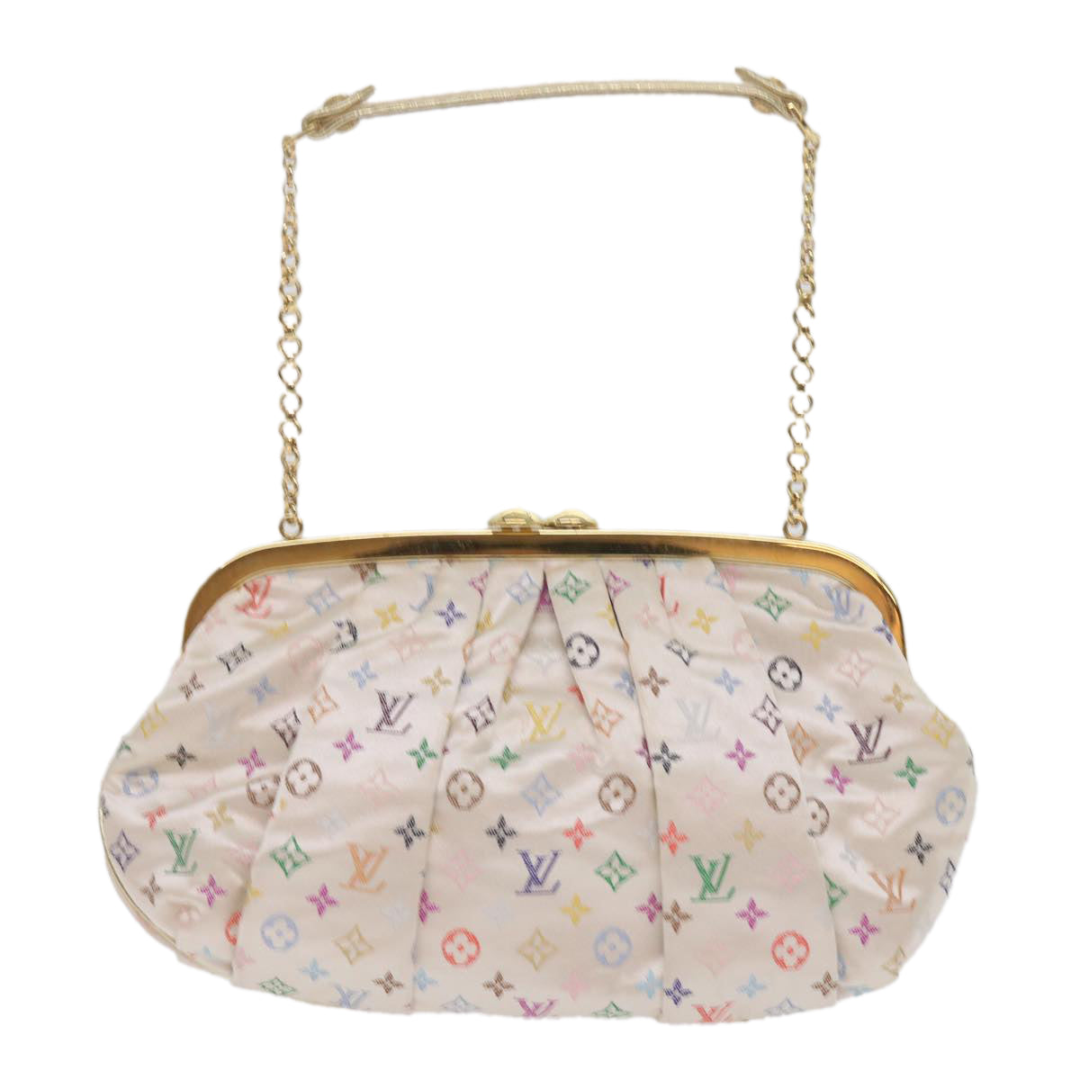 LOUIS VUITTON Monogram Multicolor Omoniere Hand Bag White LV Auth 62290SV