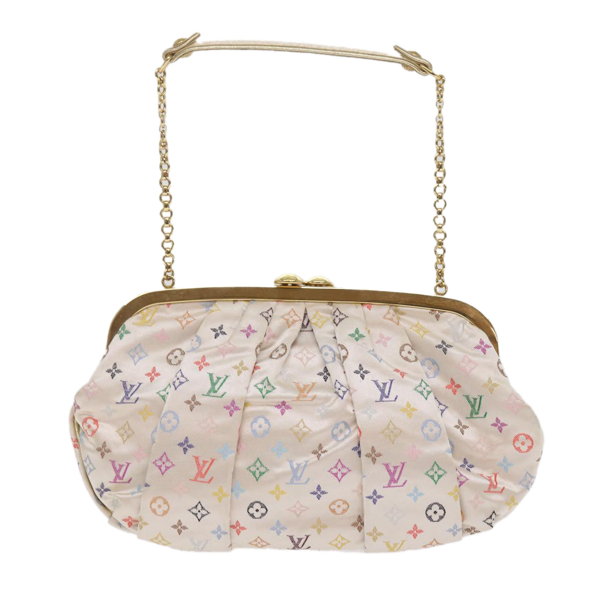 LOUIS VUITTON Monogram Multicolor Omoniere Hand Bag White LV Auth 62290SV