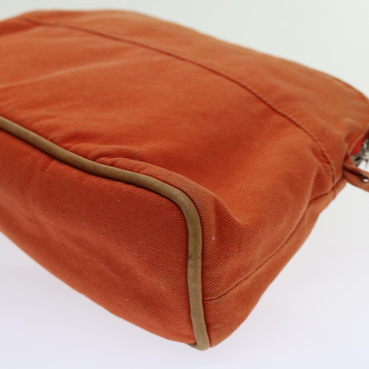 HERMES Bolide Pouch Canvas Orange Auth 62680