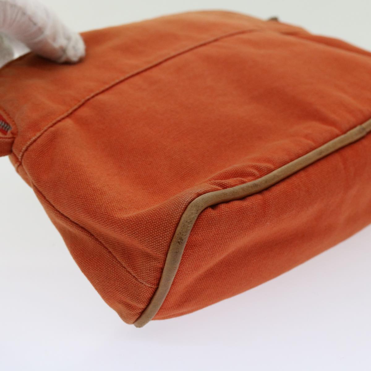HERMES Bolide Pouch Canvas Orange Auth 62680