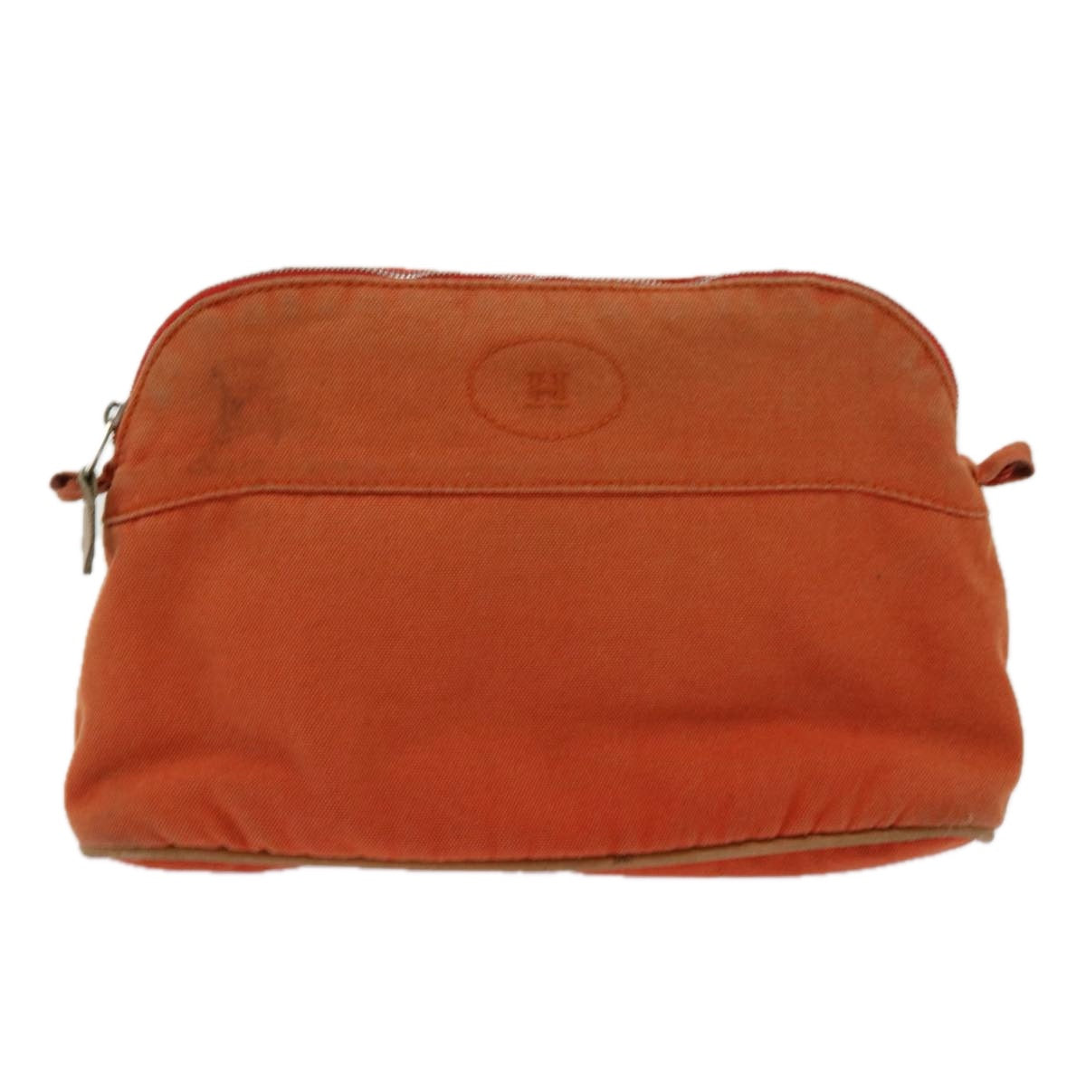 HERMES Bolide Pouch Canvas Orange Auth 62680