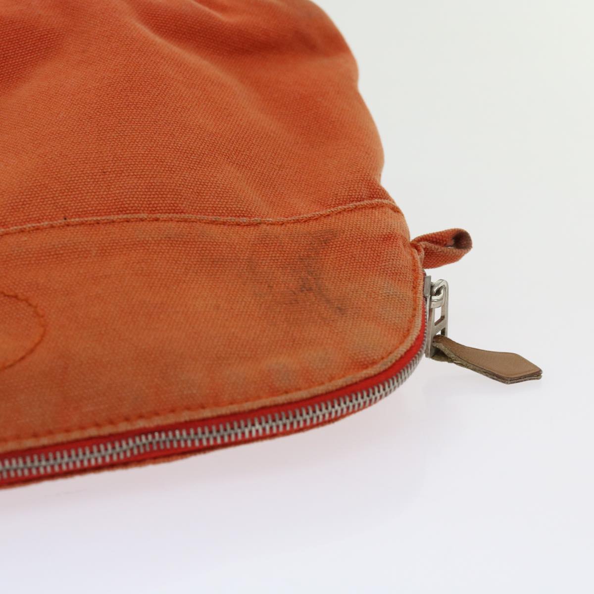 HERMES Bolide Pouch Canvas Orange Auth 62680