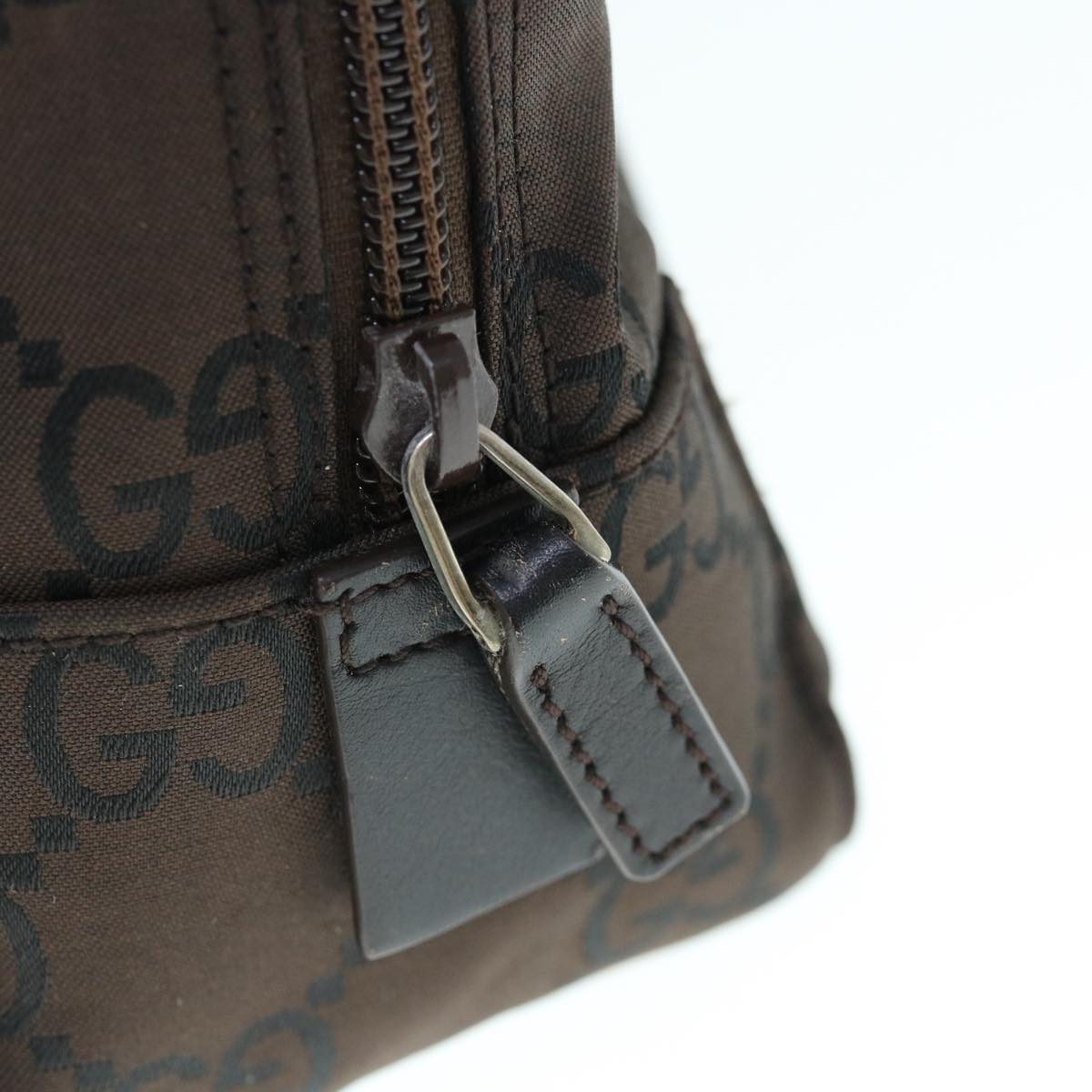 GUCCI GG Canvas Clutch Bag Dark Brown 112253 Auth 62829