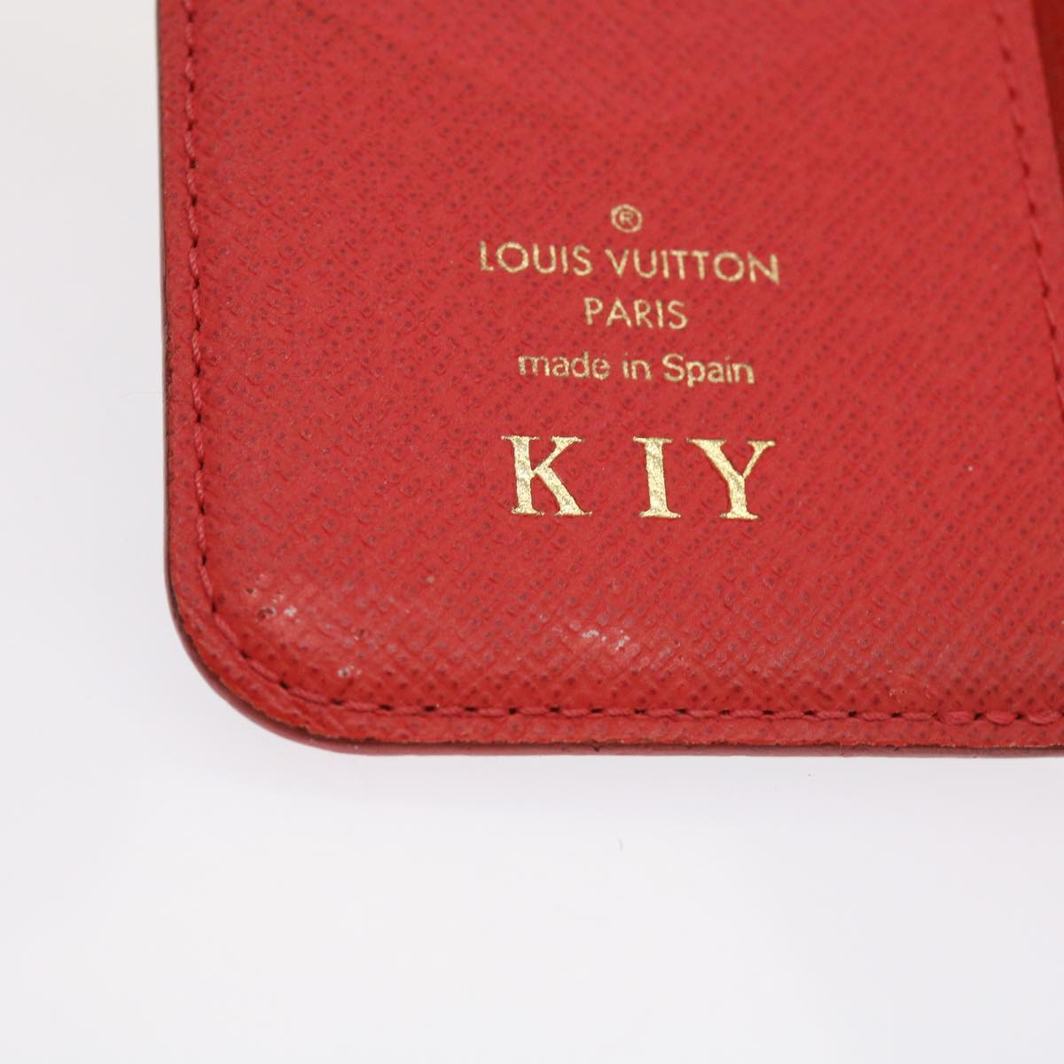 LOUIS VUITTON Monogram Damier Graphite iPhone Case 8 Set Red LV Auth 62862