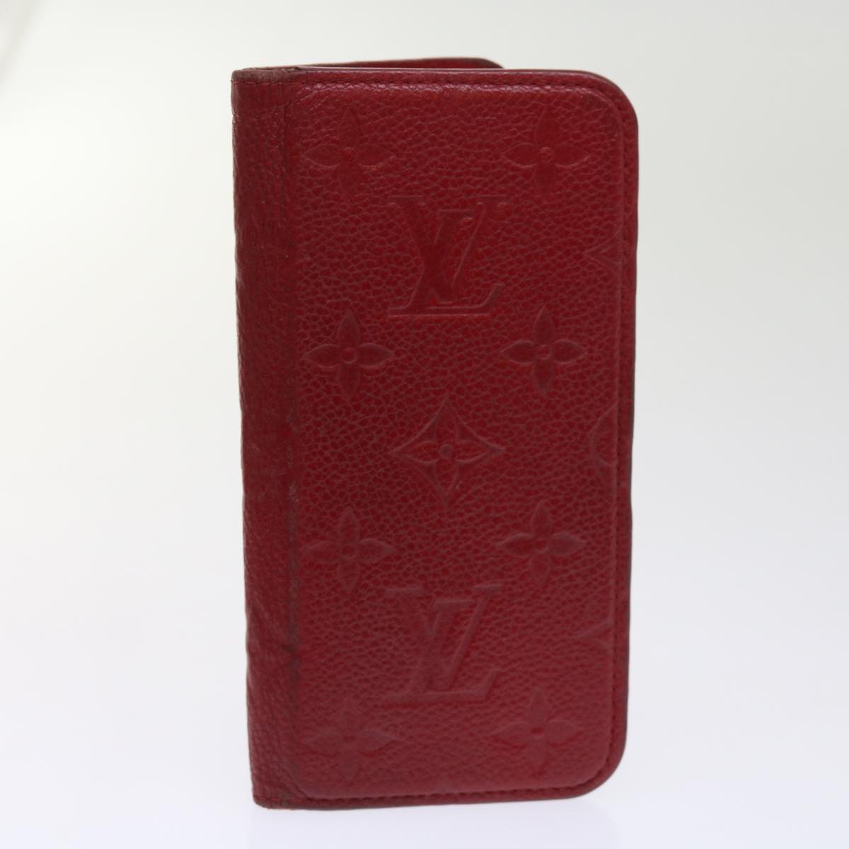 LOUIS VUITTON Monogram Damier Graphite iPhone Case 8 Set Red LV Auth 62862