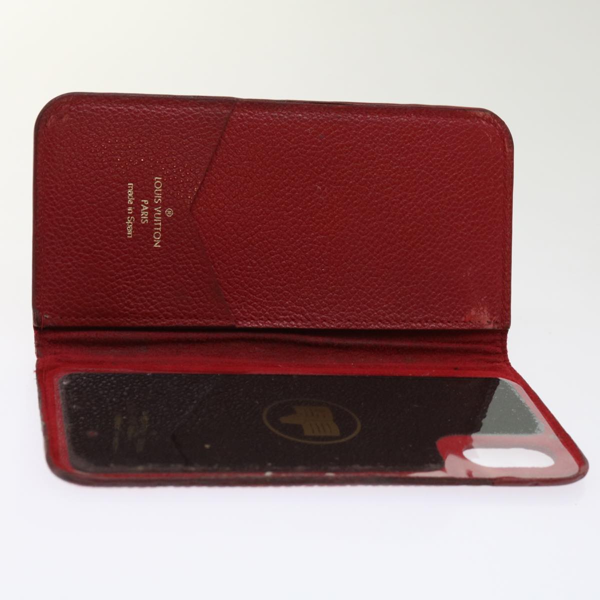 LOUIS VUITTON Monogram Damier Graphite iPhone Case 8 Set Red LV Auth 62862