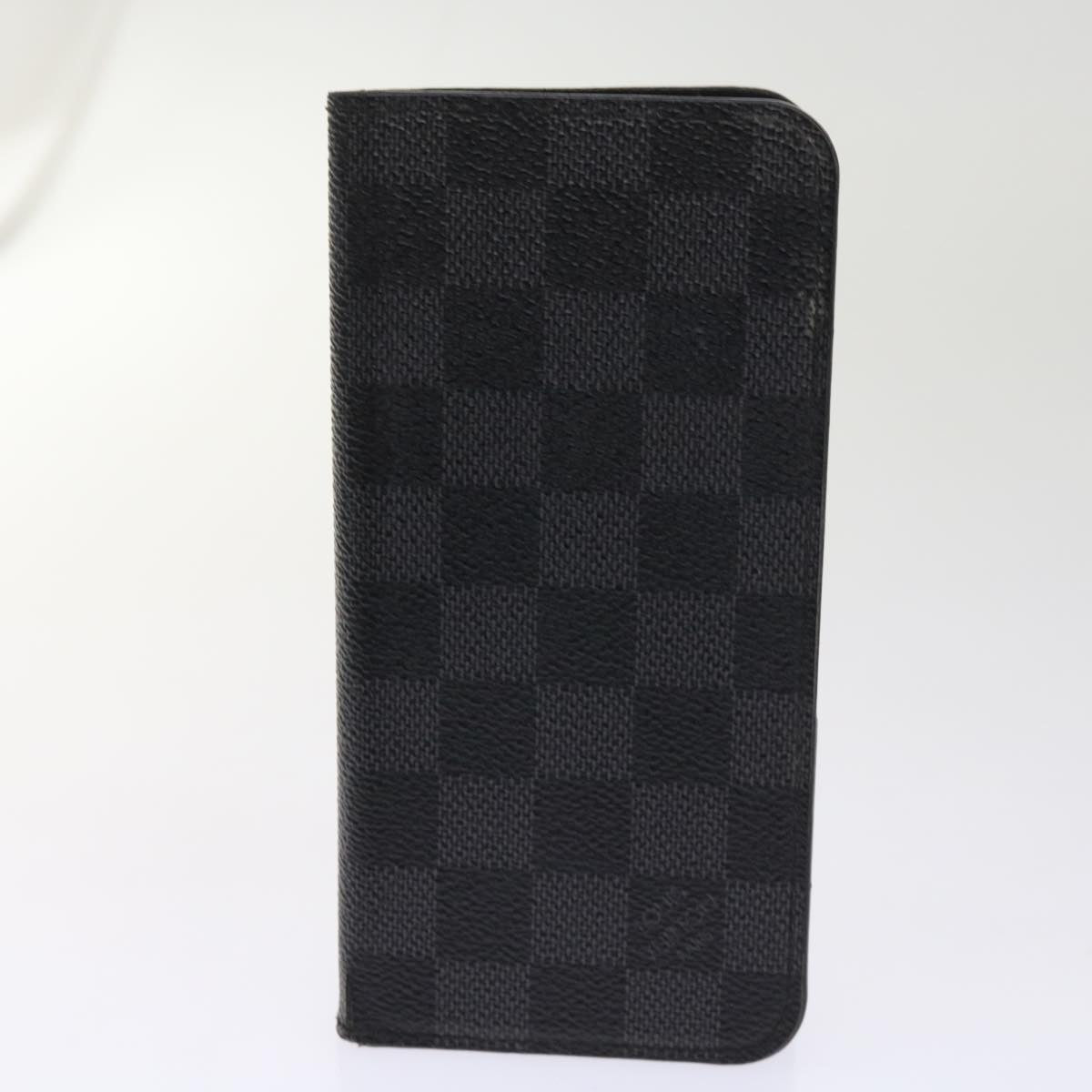LOUIS VUITTON Monogram Damier Graphite iPhone Case 8 Set Red LV Auth 62862