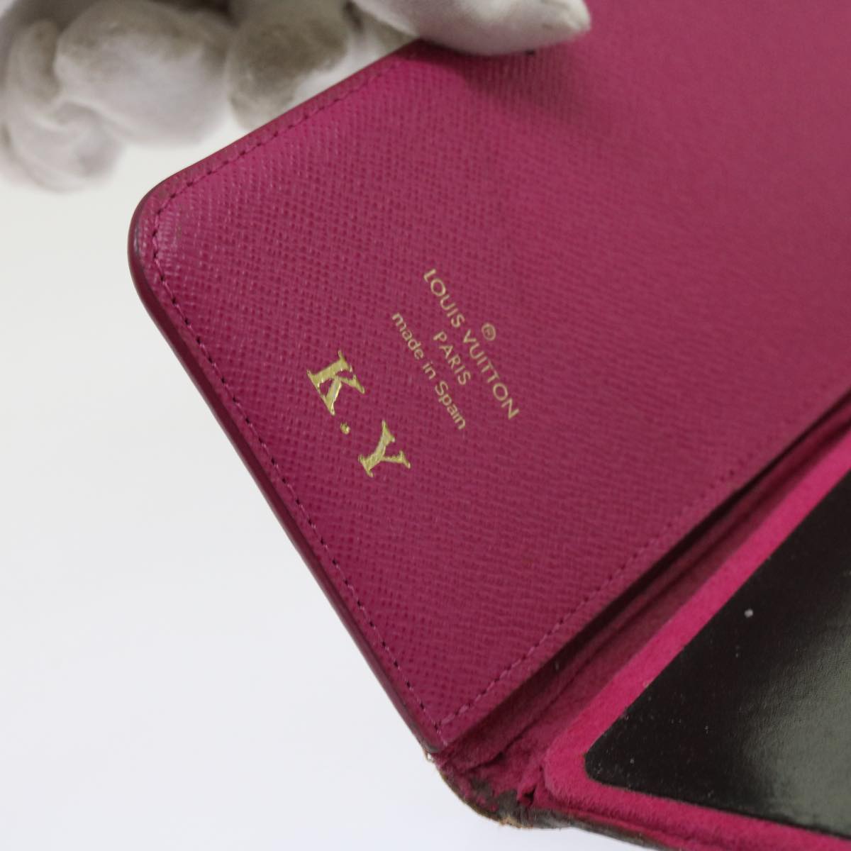 LOUIS VUITTON Monogram Damier Graphite iPhone Case 8 Set Red LV Auth 62862