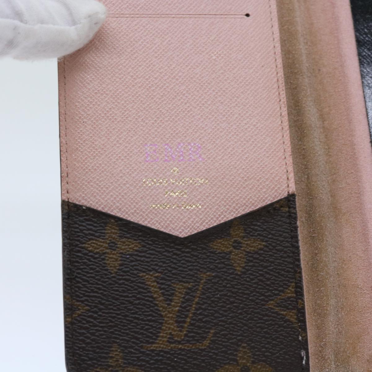 LOUIS VUITTON Monogram Damier Graphite iPhone Case 8 Set Red LV Auth 62862