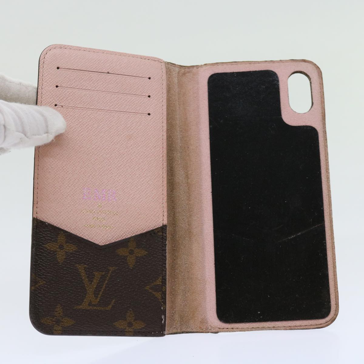 LOUIS VUITTON Monogram Damier Graphite iPhone Case 8 Set Red LV Auth 62862
