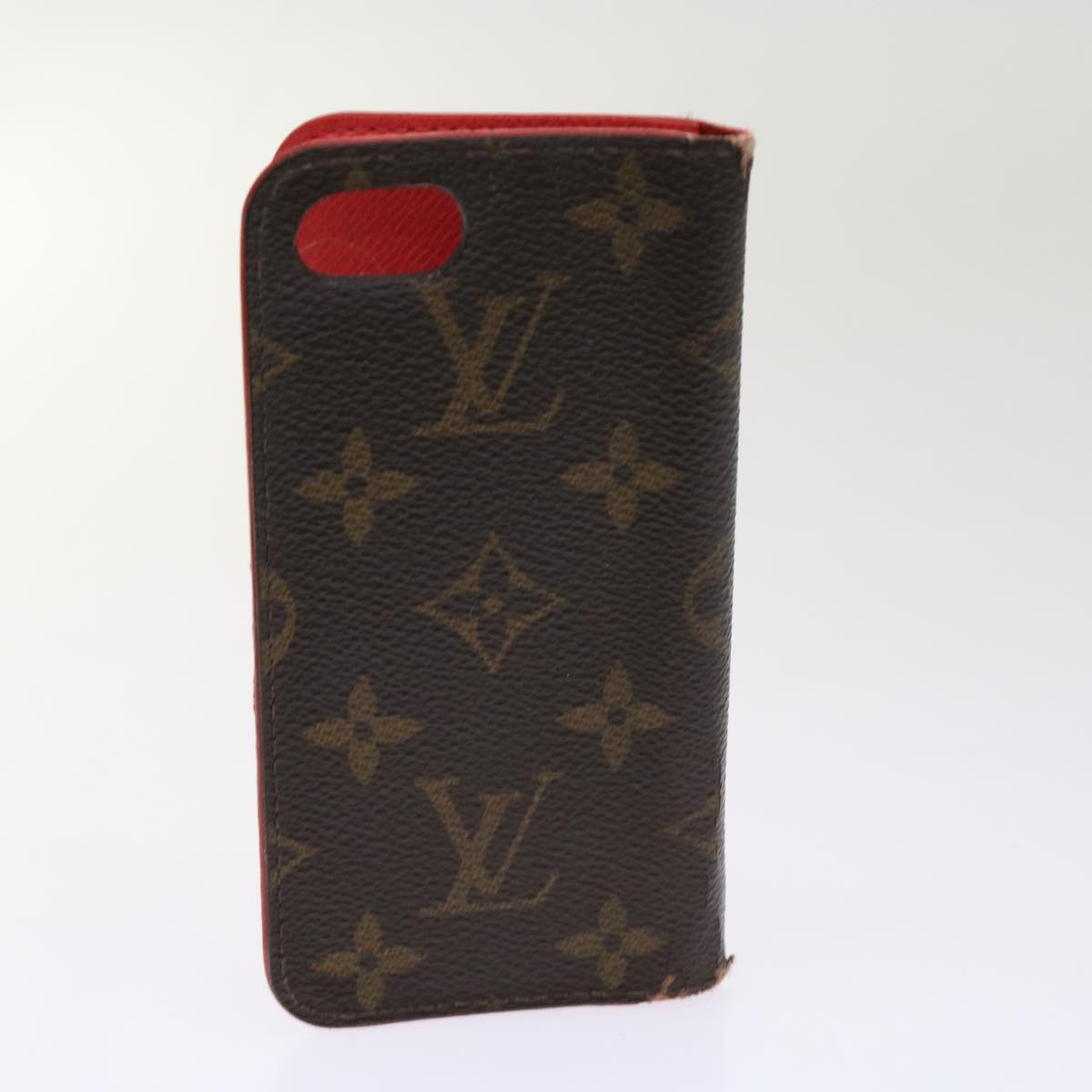 LOUIS VUITTON Monogram Damier Graphite iPhone Case 8 Set Red LV Auth 62862