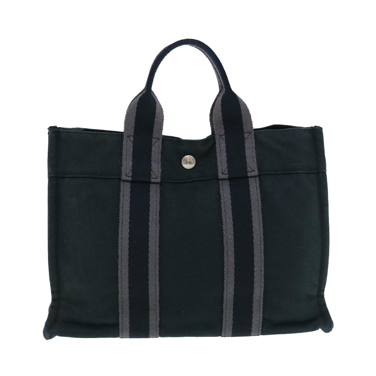 HERMES Fourre Tout PM Hand Bag Canvas Black Auth 63408