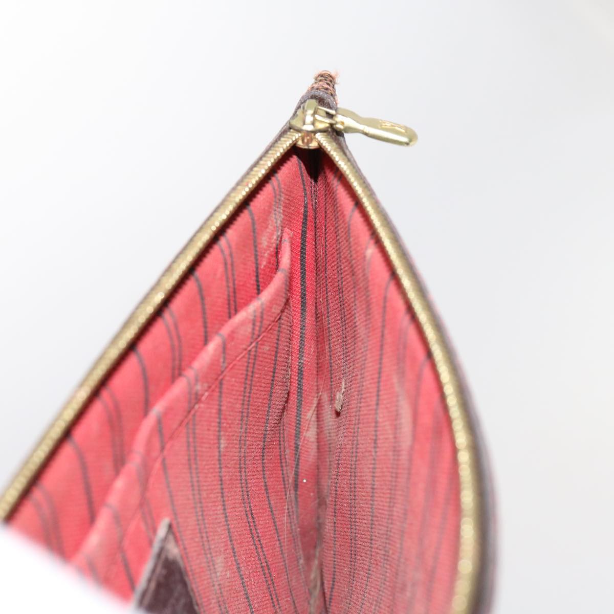 LOUIS VUITTON Damier Ebene Neverfull MM Pouch Accessory Pouch LV Auth 63478