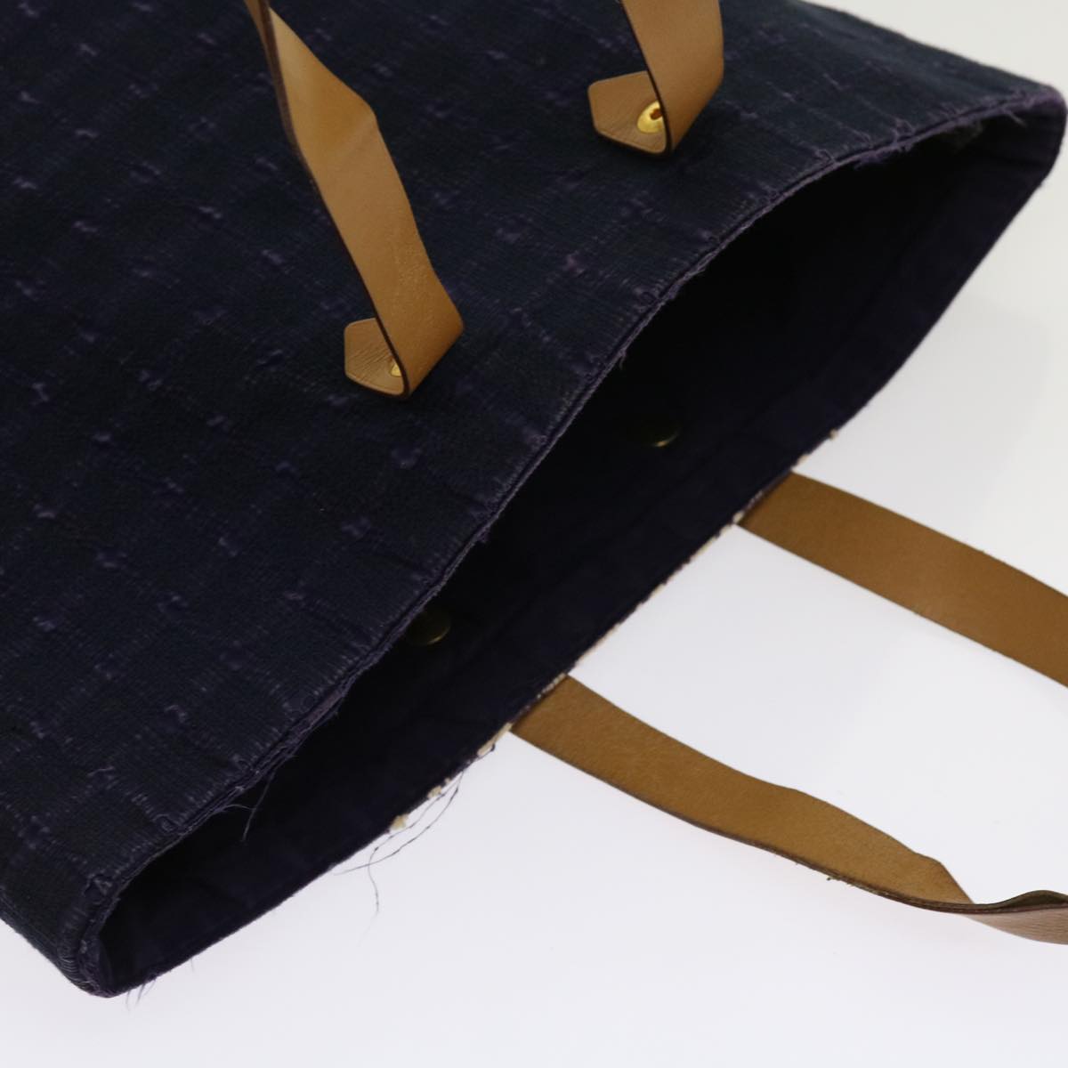 HERMES Amedabadiego GM Tote Bag Cotton Purple Auth 63546