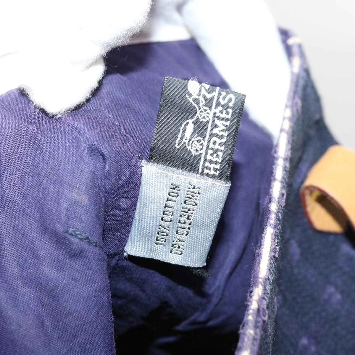 HERMES Amedabadiego GM Tote Bag Cotton Purple Auth 63546
