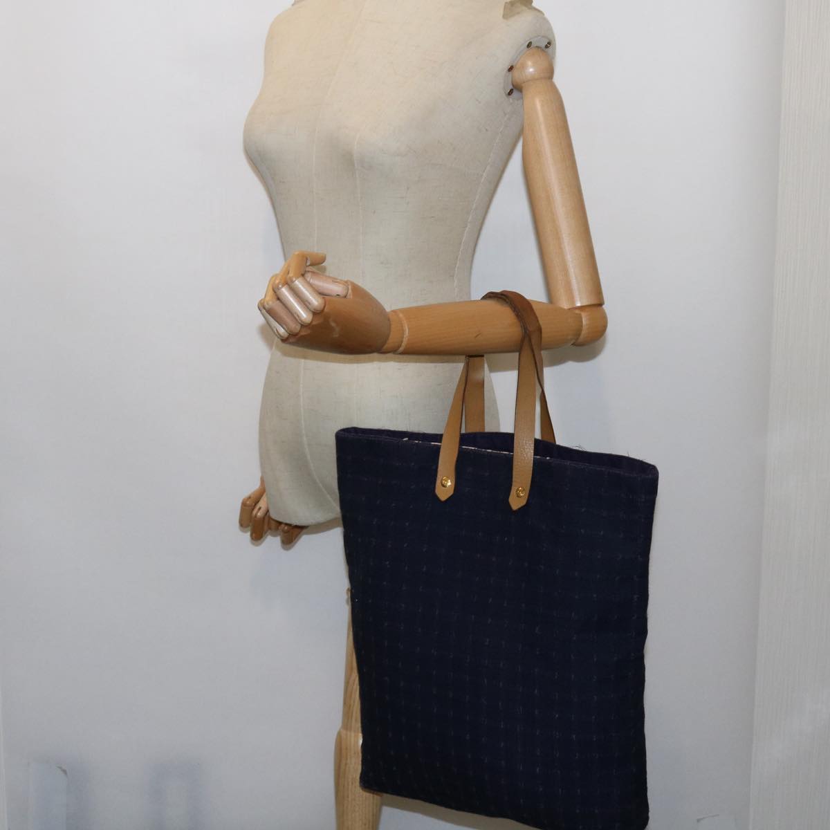 HERMES Amedabadiego GM Tote Bag Cotton Purple Auth 63546