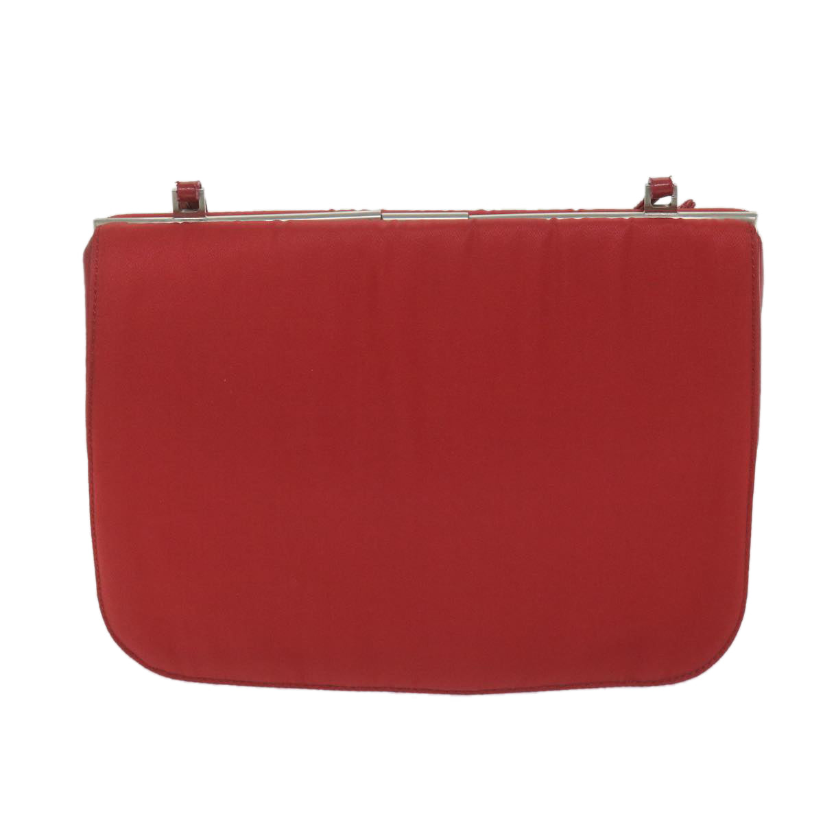 PRADA Chain Shoulder Bag Nylon Red Auth 63571