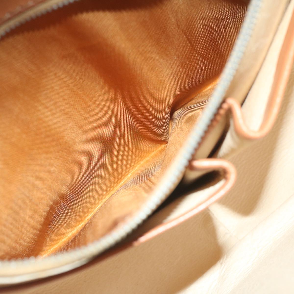 CELINE Macadam Canvas Shoulder Bag Beige Auth 63574