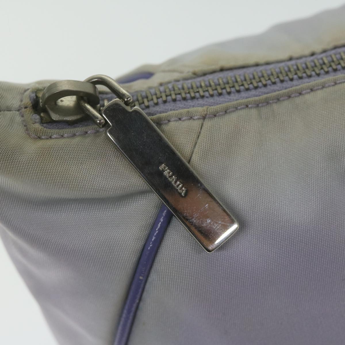 PRADA Accessory Pouch Nylon Purple Auth 63925