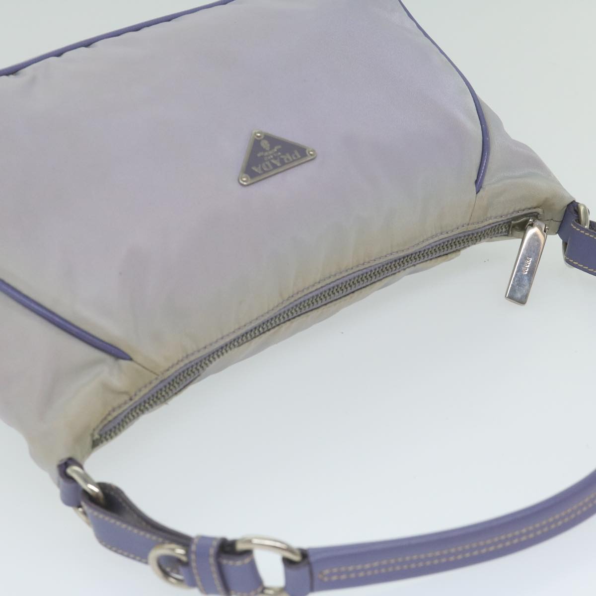 PRADA Accessory Pouch Nylon Purple Auth 63925