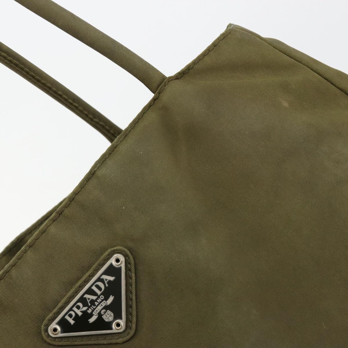 PRADA Tote Bag Nylon Khaki Auth 63975