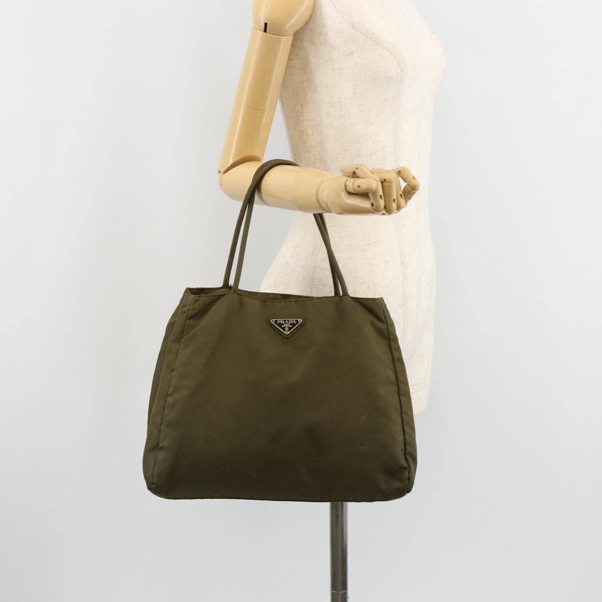 PRADA Tote Bag Nylon Khaki Auth 63975