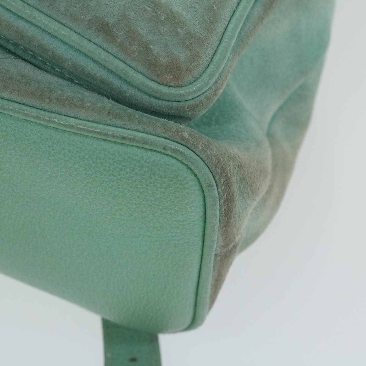 GUCCI Bamboo Backpack Suede Light Blue Auth 63986